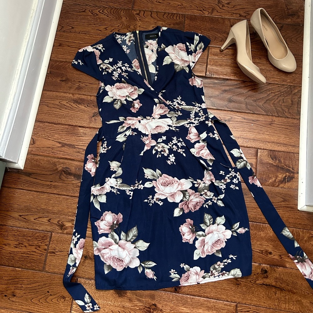 Navy Floral Dress